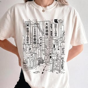 Tokyo Street T-Shirt, Comfort Colors® Japanese Streetwear Tee, Urban Aesthetic Graphic Top, Anime Style Shirt, Trendy City Fashion Tee