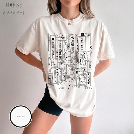 Tokyo Street T-Shirt, Comfort Colors® Japanese Streetwear Tee, Urban Aesthetic Graphic Top, Anime Style Shirt, Trendy City Fashion Tee