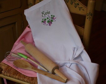 Personalized Apron with Embroidered Vintage Grape Design