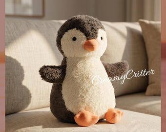 ジェリーキャット 赤い冬帽子をかぶったペンギン ぬいぐるみ 5インチ