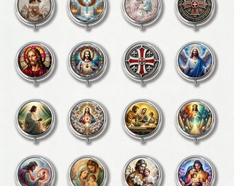 Personalisierte christliche Pillendose | Religiöses Reisemedizin Etui