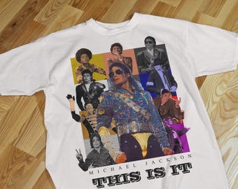 Michael Jackson Military Portrait T-Shirt | Gold Tone Sunglasses Graphic Tee Fan Gift