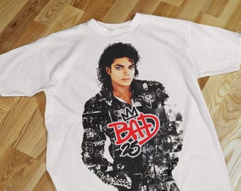 Michael Jackson Bad T-Shirt | Iconic Album Art Graphic Tee King of Pop Music Fan Gift