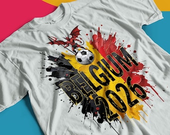 Belgium 2026 Soccer T-Shirt | World Cup Fan Tee Red Devils Football Shirt Belgian Flag
