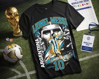 Messi Argentina #10 T-Shirt | FIFA World Cup 2026 Albiceleste Fan Tee | Camiseta Messi Copa del Mundo
