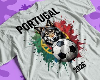 Portugal 2026 Soccer T-Shirt | World Cup Fan Tee Portuguese Wolf Flag Football Shirt