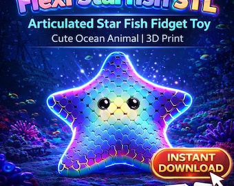 Flexi Star Fidget STL/3MF File 3D Printable Ocean Flexi Desk Fidget Articulated Sensory Stress Toy Instant Digital Download