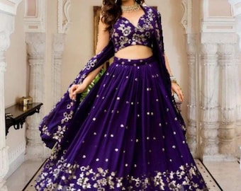 Handmade Zardosi Embroidered Bridal Lehenga Choli • Indian Wedding Ghagra