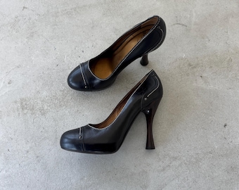 Zapatos de tacón Bally Calella de piel negra, talla EU 39 US 8.5. Zapatos de diseño clásico.