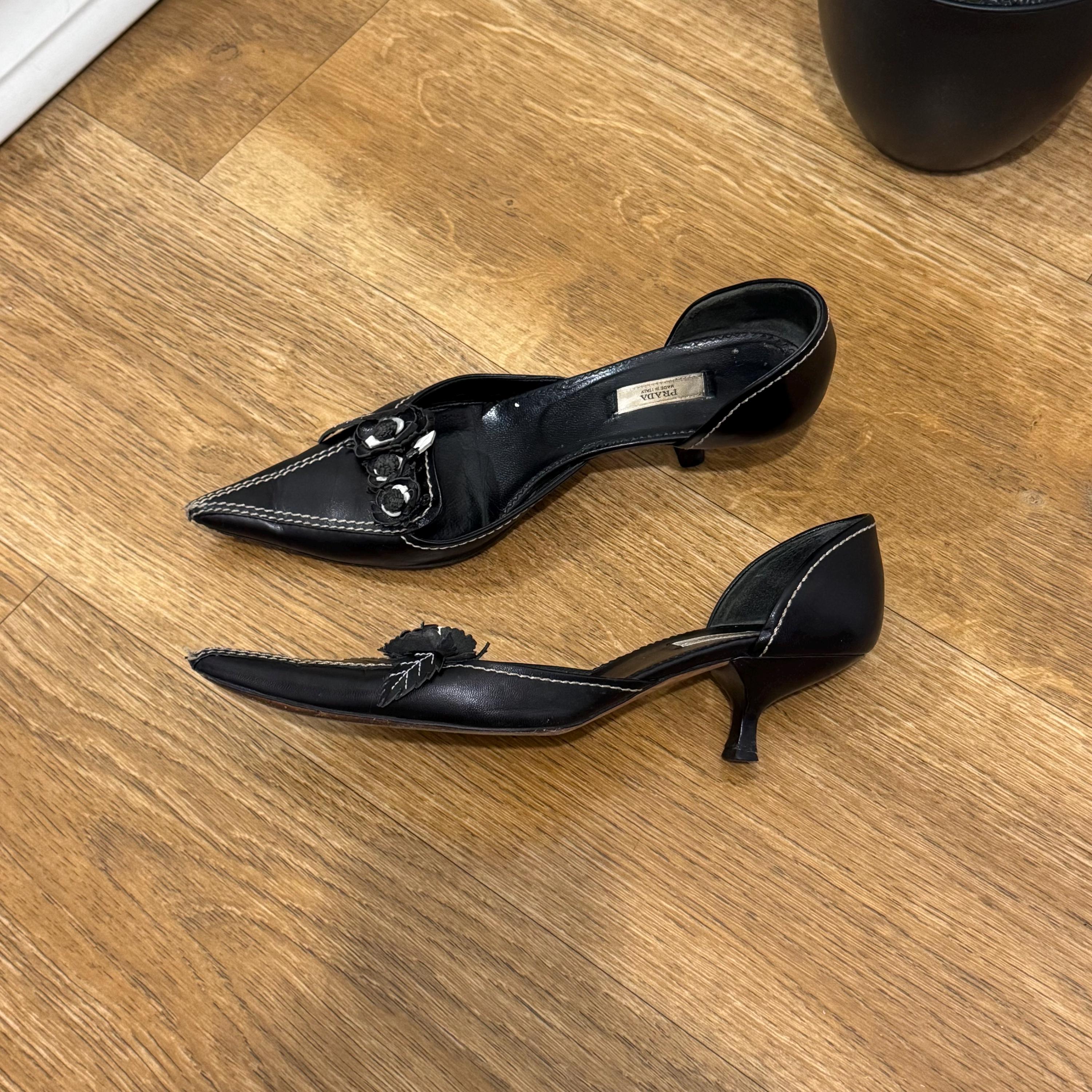 PRADA Leather Studs Heels 38 1/2 【公式通販】
