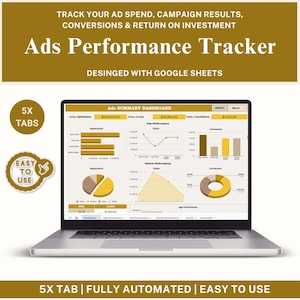 Ads Performance Tracker Spreadsheet | Google Sheets Marketing Dashboard | PPC Campaign Tracker | Facebook & Google Ads Analytics