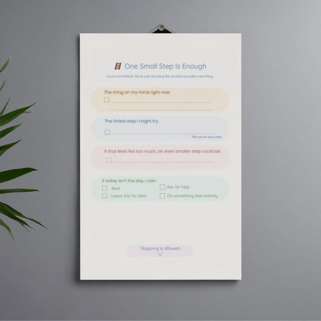 One Small Step Printable | PDA Task Breakdown Worksheet ...