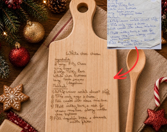 Featured listing image: Christmas  Chopping Board | Engraved Wooden Serving Board | Custom Family Xmas Gift