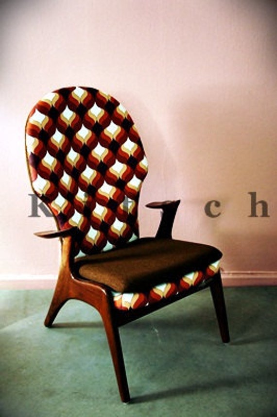 Items similar to Retro HighBack ArmchairMid Century Inspired. 1950s