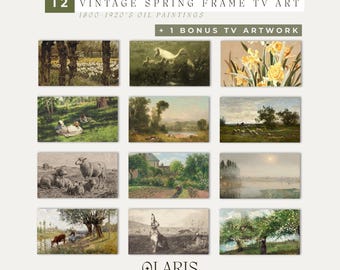 Vintage Spring Landscape Oil Paintings Bundle – Samsung Frame TV Art (Digital Download)