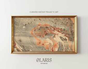 Impressionistic Earthy Abstract Art for Samsung Frame TV – Vintage Textured Minimal Painting (Digital Download)