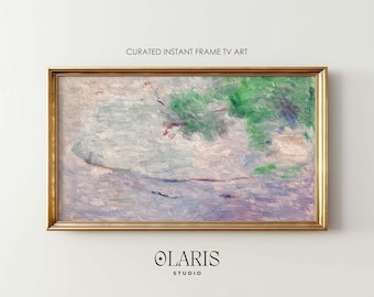 Abstract Pastel Art for Samsung Frame TV, Soft Neutral Painting (Digital Download)