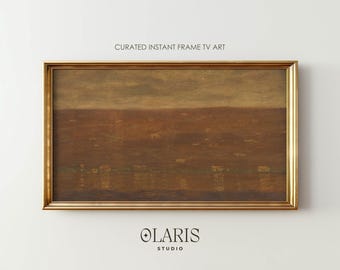 Minimal Brown Abstract Painting for Samsung Frame TV – Moody Earthy Japandi Art (Digital Download)
