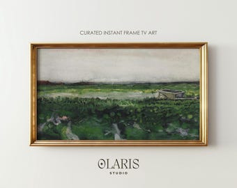 Frame TV Art Van Gogh Landscape – Emerald Green Impressionist Painting (Digital Download)