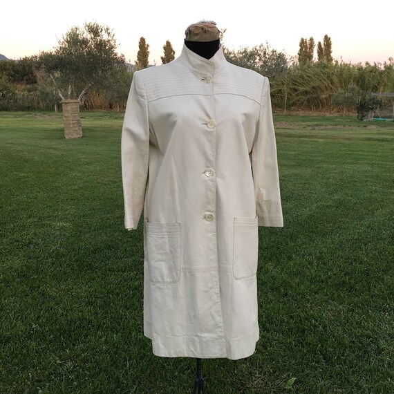 Valentino Garavani vintage white leather coat