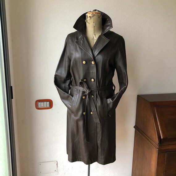 trench in pelle uomo