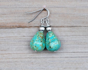 Turquoise drop dangle earrings