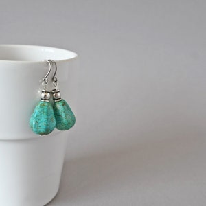 Turquoise drop dangle earrings image 2