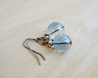 Crystal Earrings, Dangle Earrings, Clear Crystal