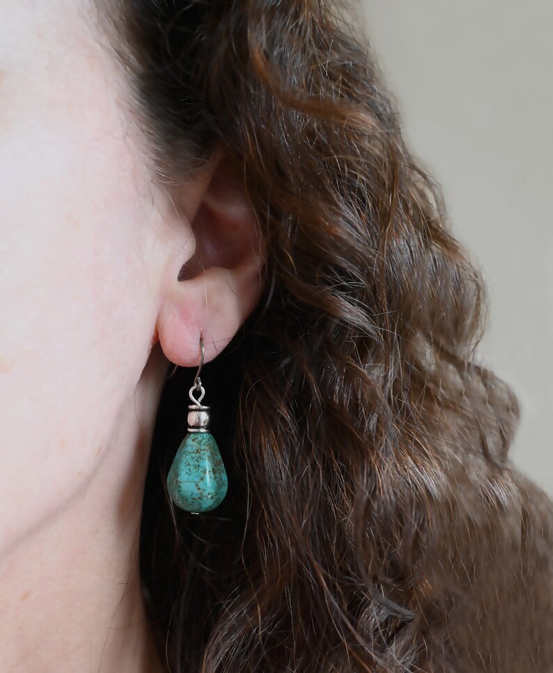 Turquoise drop dangle earrings image 4