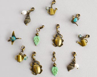 Abnehmbare Charms für Halskette, Armband oder Ohrringe Herstellung, gemischte Anhänger Zubehör, verschiedene Frühlings-Blumenhänge