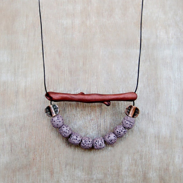 Coral Necklace, Mauve Necklace, Branch  Necklace, Twig Necklace