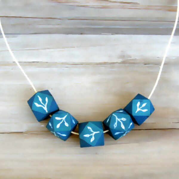 Wooden  geometric Necklace