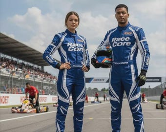 RaceCore-kartingpak | FIA CIK-gecertificeerd racepak voor heren | Professioneel kart-racepak | Gratis cadeau (T-shirt en bivakmuts)