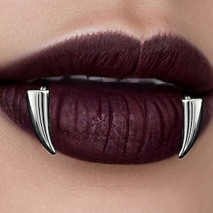 Stainless Steel Fake Lip Ring – Sharp Teeth Gothic Punk Jewelry