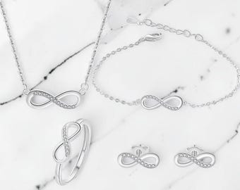 Conjunto de joyas Mobius – Conjunto de circonitas de plata 925