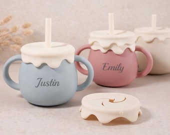 Vaso de silicona personalizado para bebé: 3 en 1, con diseño de helado