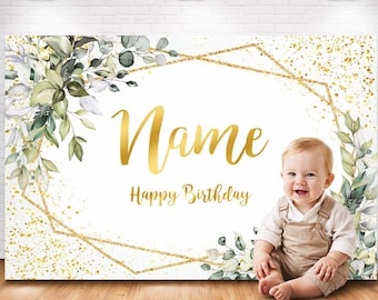 Fondo personalizado con árbol y flores (archivo digital) – Fondo para fiestas de cumpleaños y baby shower