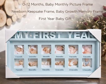 Marco de fotos mensual del primer año del bebé, recuerdo para recién nacidos