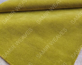 Hand Tufted Wool Rug – Mustard Yellow Ochre, Modern Minimalist Design