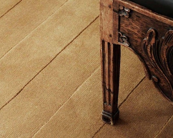 Alfombra de lana tejida a mano de 8x10, alfombra geométrica moderna, alfombra beige y dorada, alfombra de lujo contemporánea para sala de estar, alfombra de tamaño personalizado.