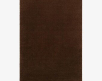 Alfombra marrón de 2,1 x 3 metros, tejida a mano, color neutro liso, estilo minimalista moderno, alfombra de lana a medida para la decoración de la sala de estar y el dormitorio.