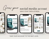 Neutral Boho Beige Instagram Templates (Canva), Blogger, Business, Coach Feed