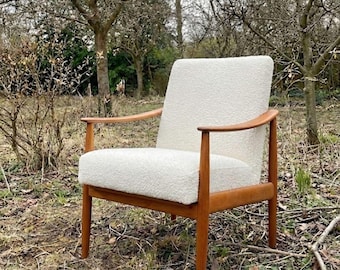 Poltrona lounge in teak moderna di metà secolo