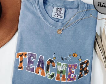 Customized Teacher Shirt, Halloween Teacher Shirt, Comfort Colors Teacher Tee, Back to School Teacher Gift
