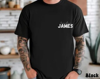 Custom Science Teacher Shirt Personalized Biology, Chemistry, Physics Shirt Back Print Teacher Name-Gift Men Women-Comfort Colors TShirt