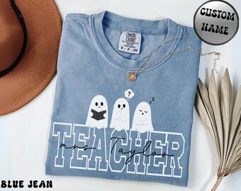 Customized Teacher Shirt, Halloween Teacher Shirt, Comfort Colors Teacher Tee, Back to School Teacher Gift, Custom T-shirt for Teachers