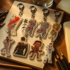Porte-clés dragon yakuza, breloque acrylique anime Majima, porte-clés Ryu Ga Gotoku, pendentif carnier japonais, cadeau Otaku