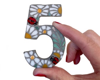 No nails-small-mosaic number-self adhesive - single digit