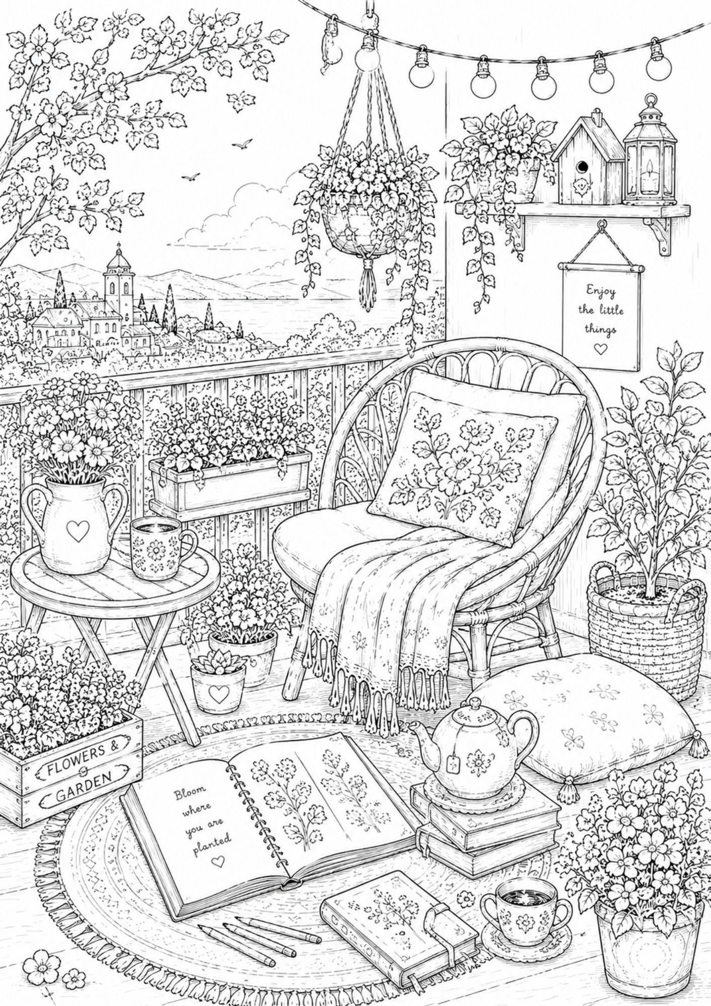 Cozy Cottage Life Coloring Book - Etsy