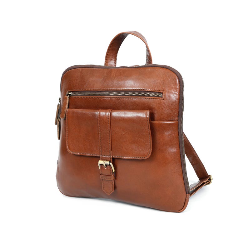 Handcrafted Brown Leather Rucksack Backpack Purse for Women – Vintage ...